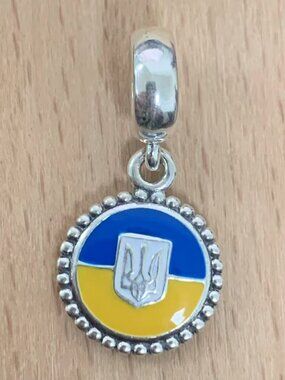 Pandora Ukraine Flag Charm, S925 Silver Jewelry Bracelets
